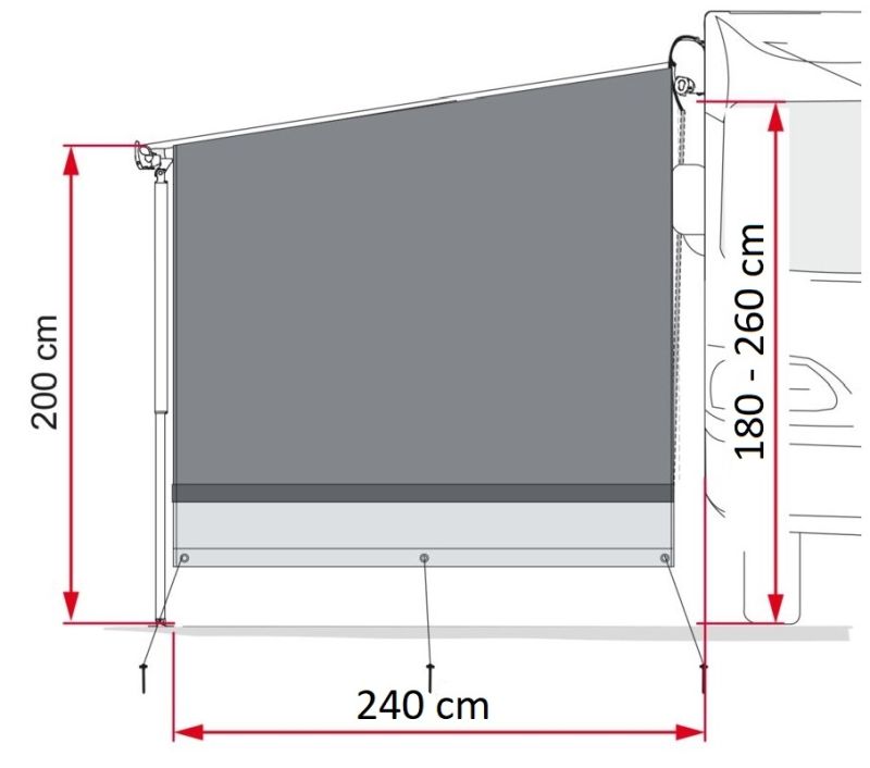 Panel boczny do markizy Caravanstore Side Block 240 cm - Fiamma